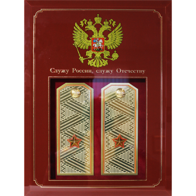 Панно с генеральскими погонами «Служу России, служу Отечеству»