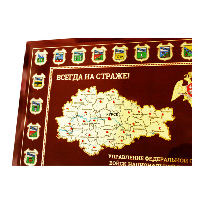 Панно-карта с гербами «УФС войск нацгвардии РФ по Курской области»